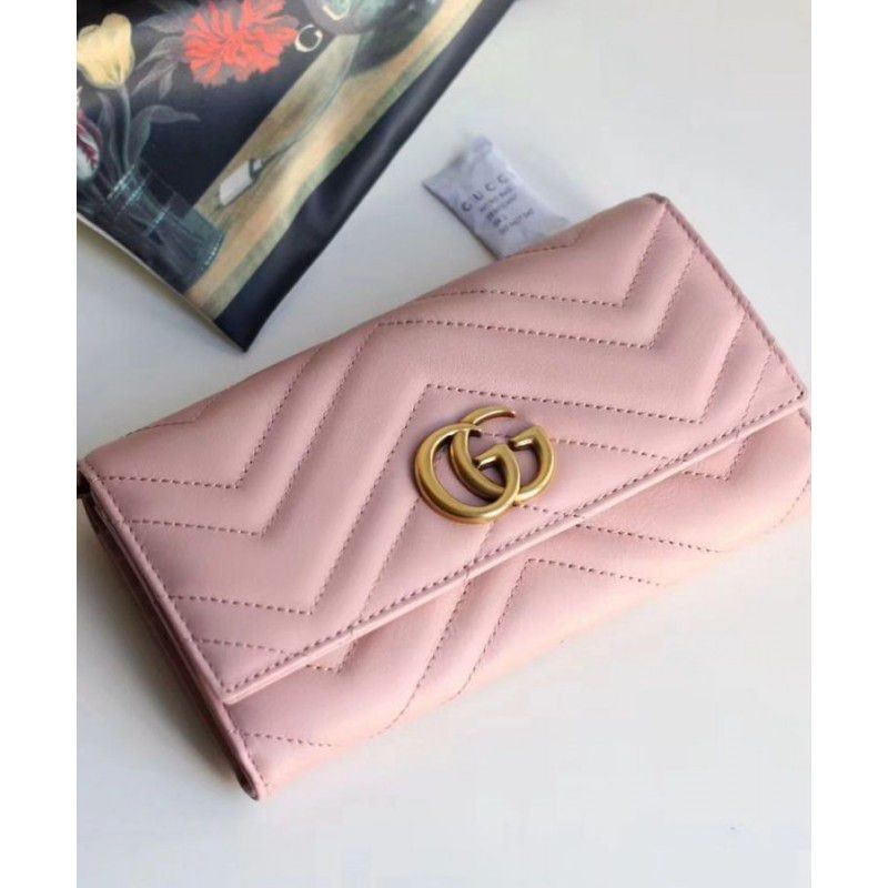 GG Marmont continental wallet 443436 Pink