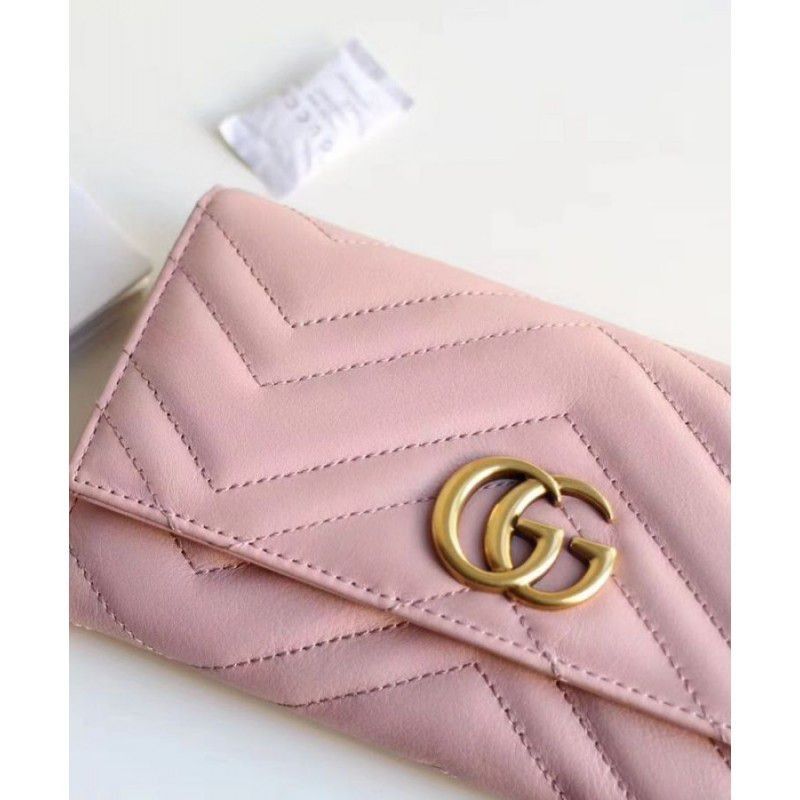 GG Marmont continental wallet 443436 Pink