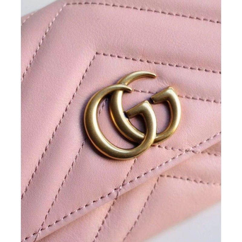 GG Marmont continental wallet 443436 Pink