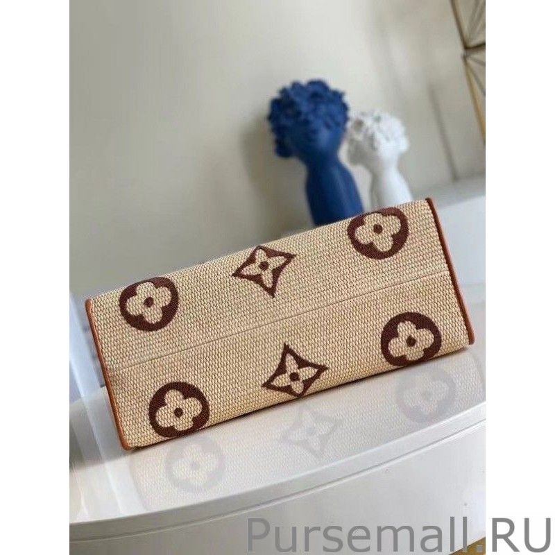 OnTheGo GM Bag In Raffia With Brown M57644