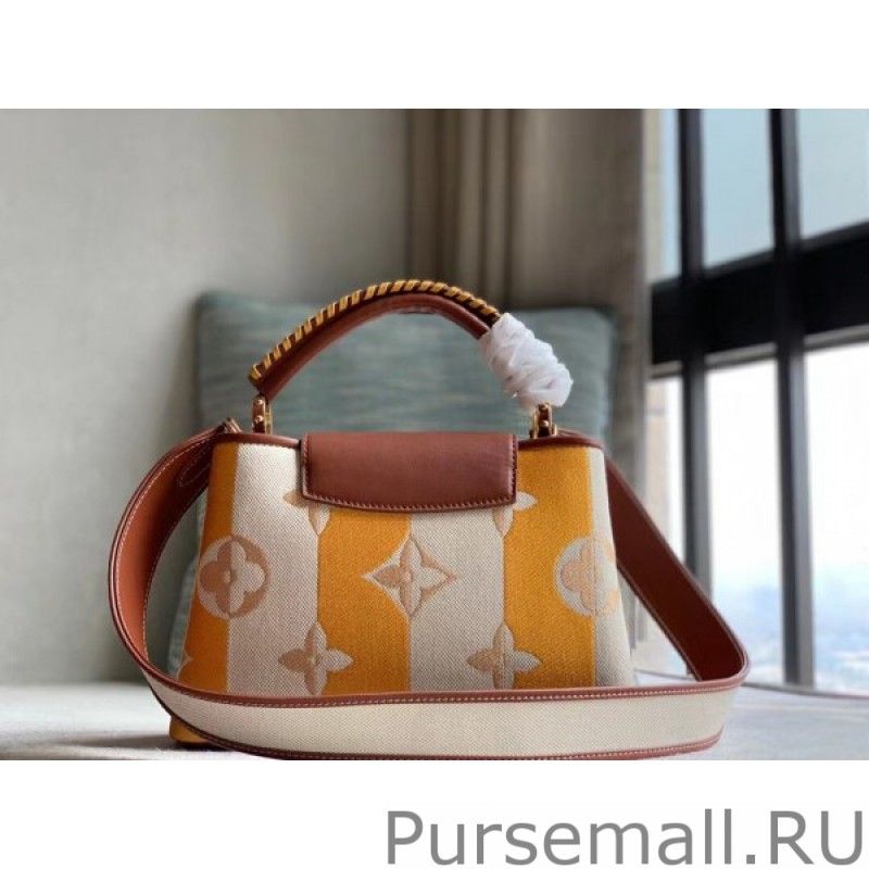 Capucines BB Bag In Striped Canvas M57651