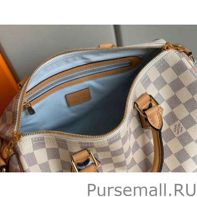 Damier Azur Speedy Bandouliee 30 With Braided Strap N50054