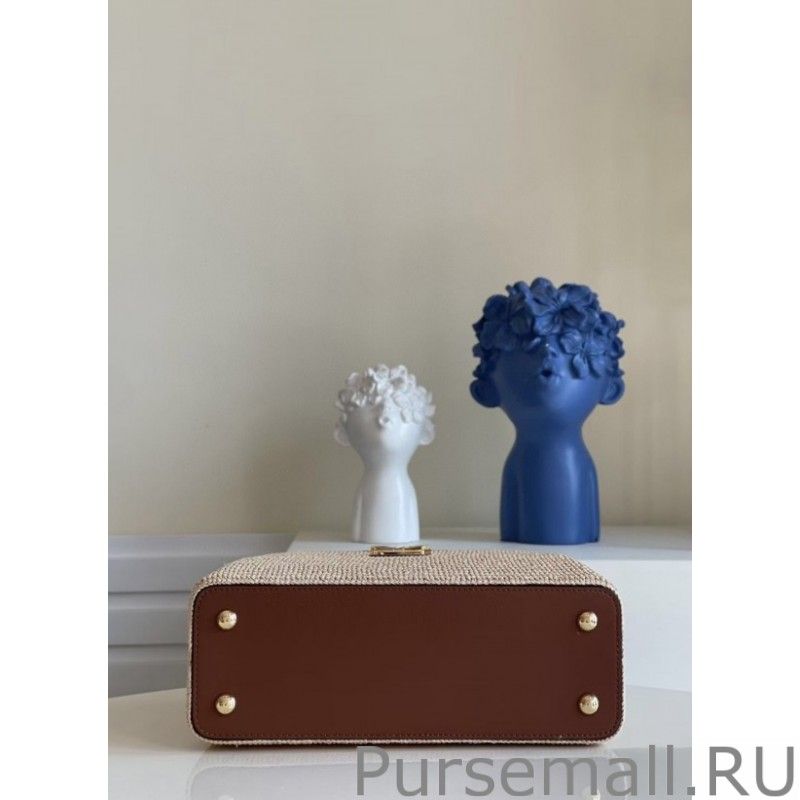 Capucines MM Bag In Braided Raffia M57649