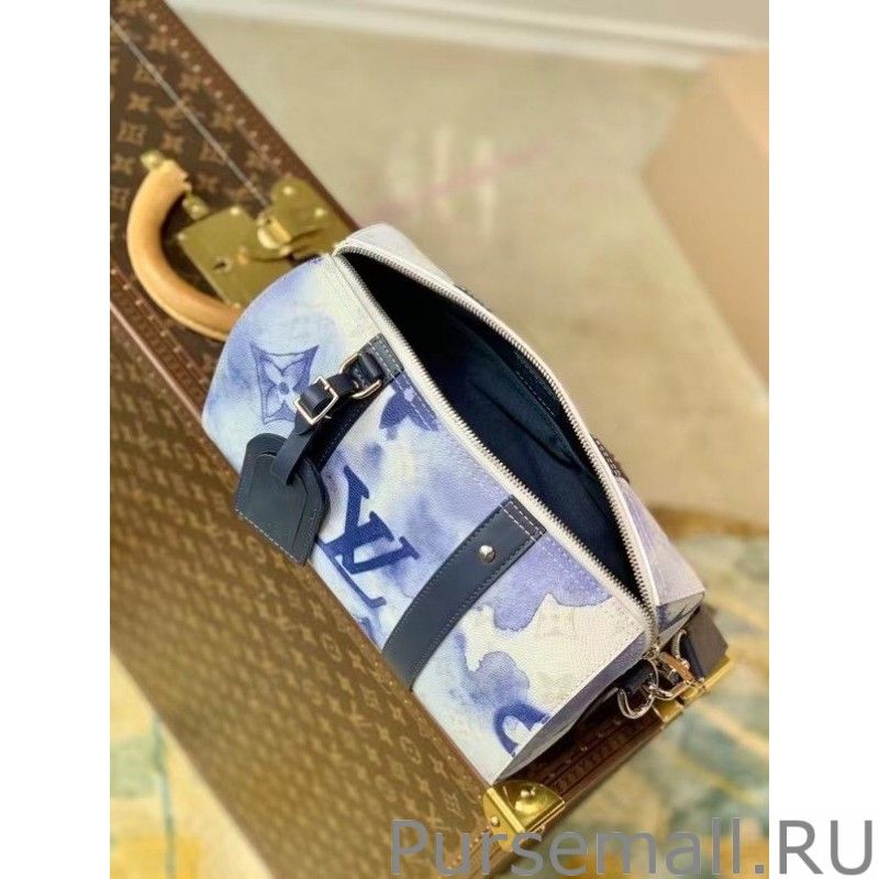 City Keepall Bag Monogram Watercolor Blue M45757