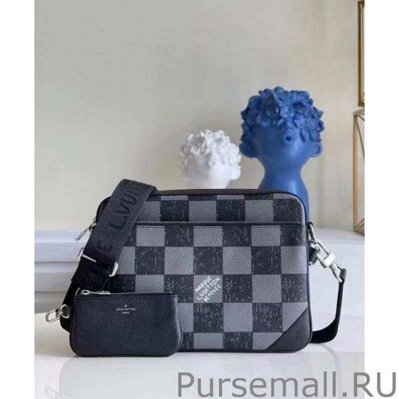 Trio Messenger Bag Damier Leather N80401