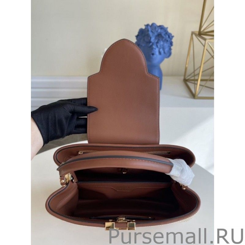 Capucines MM Bag In Braided Raffia M57649