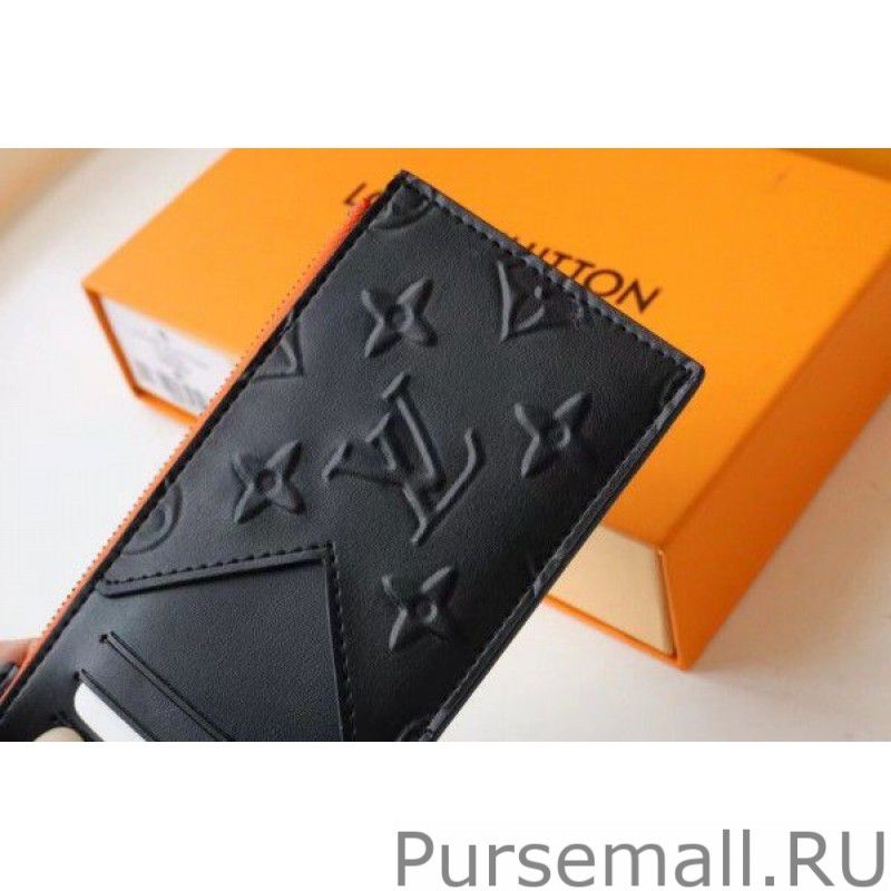 Coin Card Holder Monogram Leather M80827