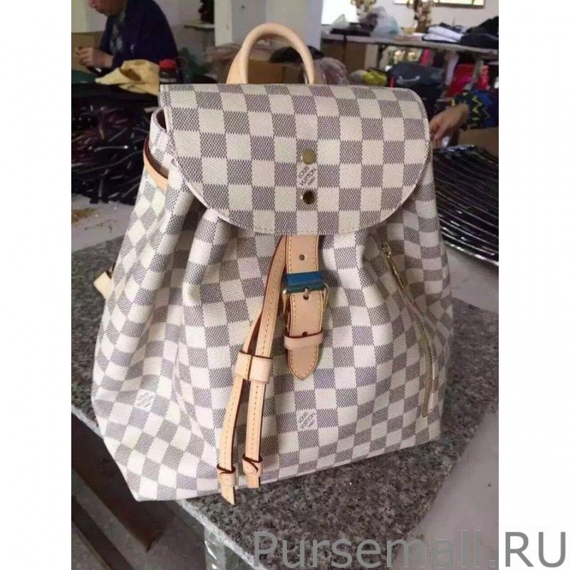 Sperone Backpack Bag Damier Azur Canvas N41578