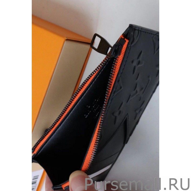 Coin Card Holder Monogram Leather M80827