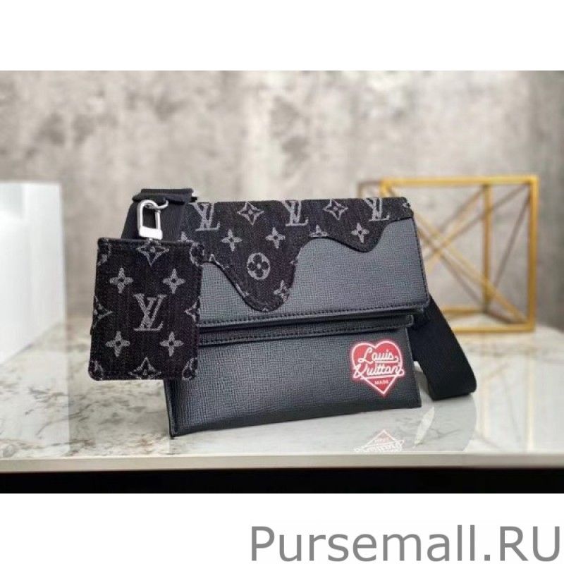 Trio Pouch Monogram Denim Leather M81013