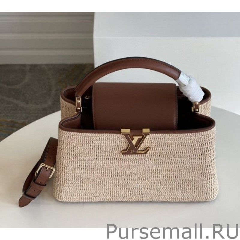 Capucines MM Bag In Braided Raffia M57649
