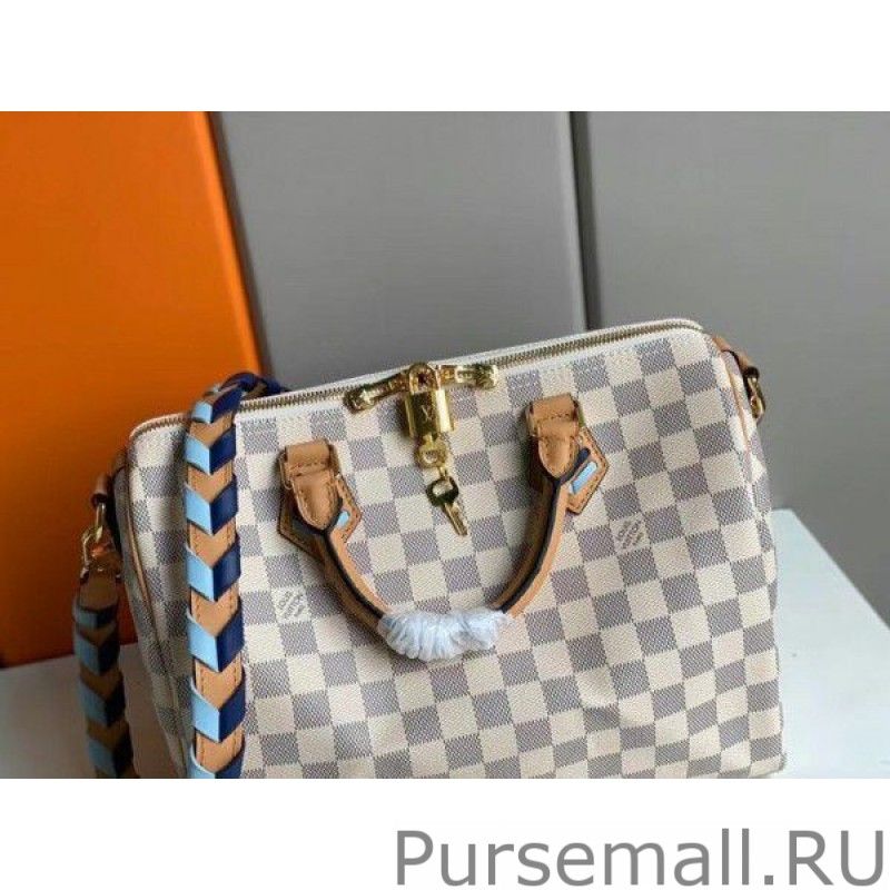 Damier Azur Speedy Bandouliee 30 With Braided Strap N50054