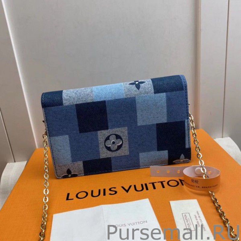 Flore Chain Wallet Monogram Denim M69036