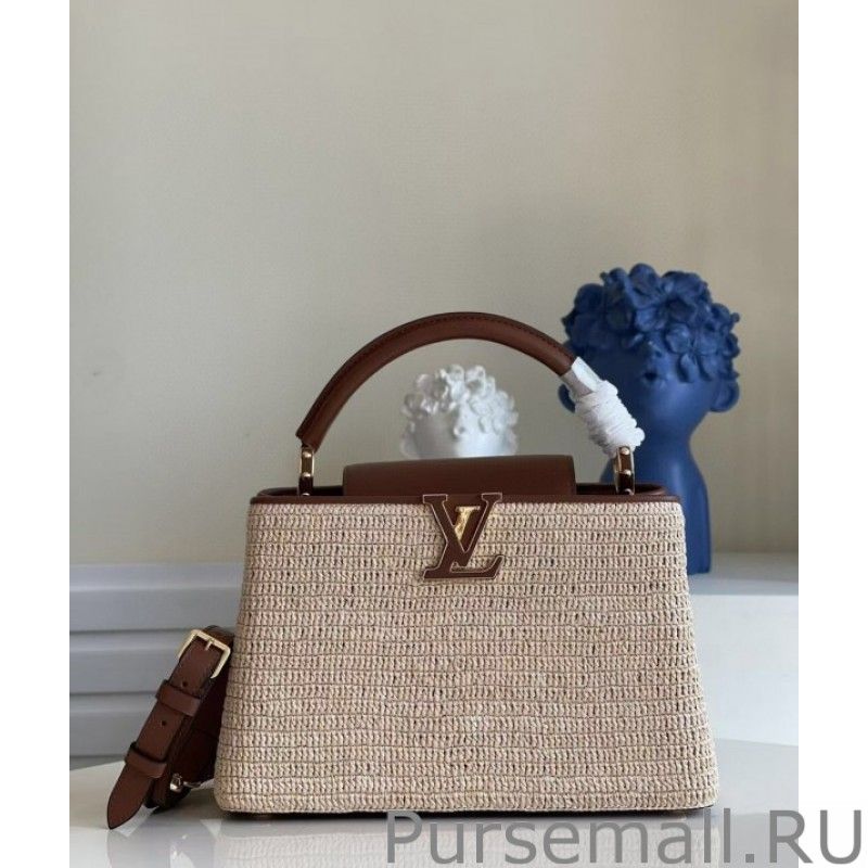 Capucines MM Bag In Braided Raffia M57649