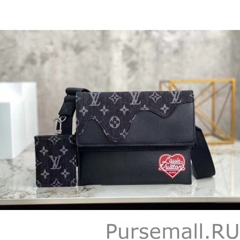 Trio Pouch Monogram Denim Leather M81013