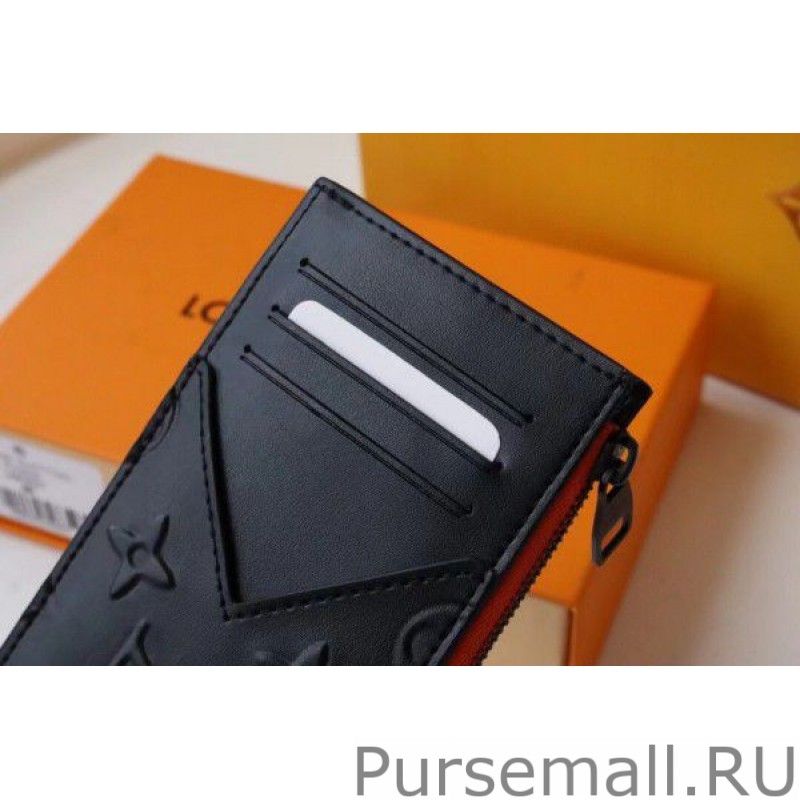 Coin Card Holder Monogram Leather M80827