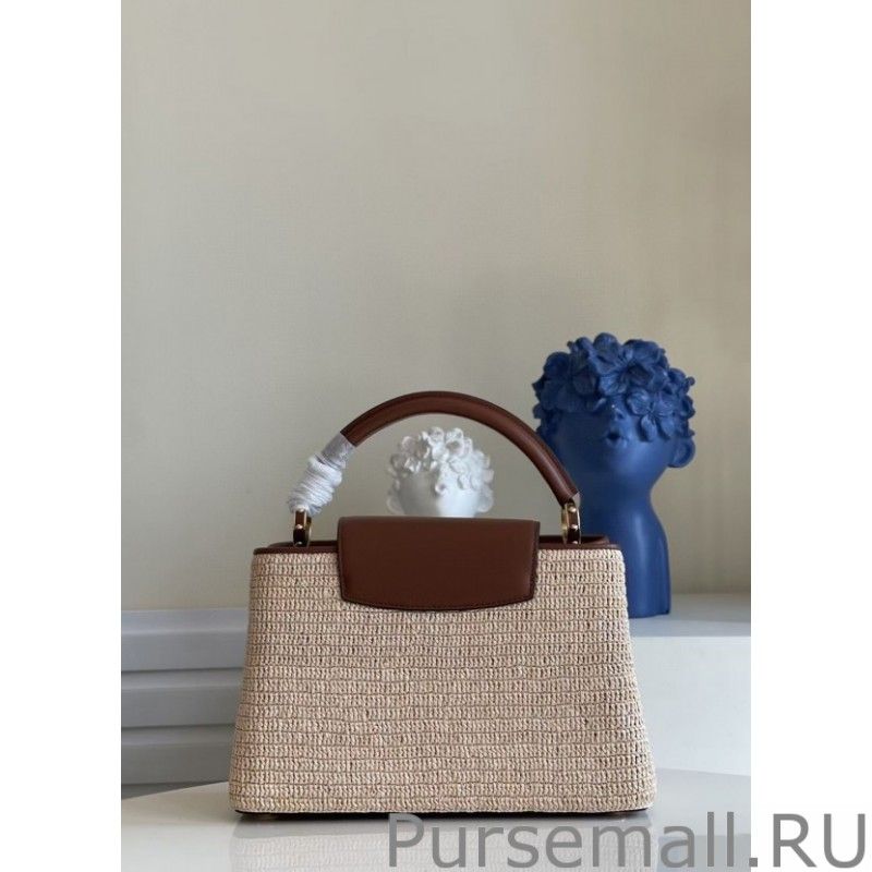 Capucines MM Bag In Braided Raffia M57649