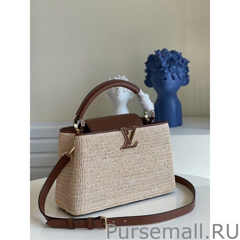 Capucines MM Bag In Braided Raffia M57649