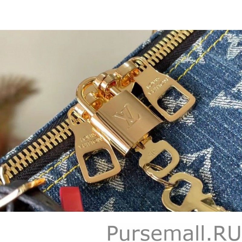 Keepall Bandouliere 50 Leather Denim M45975