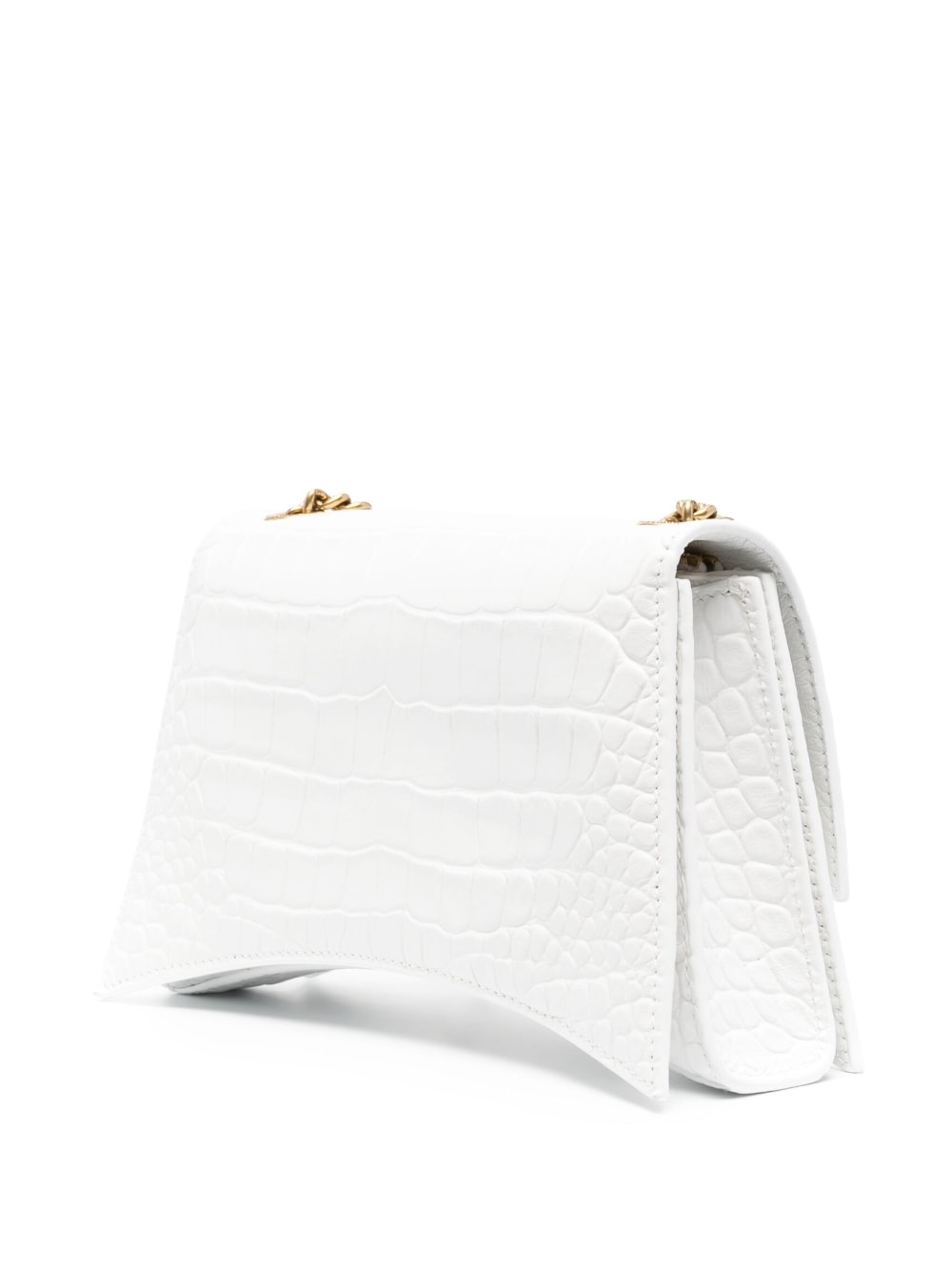 Ba*len*cia*ga crush crocodile-embossed shoulder bag