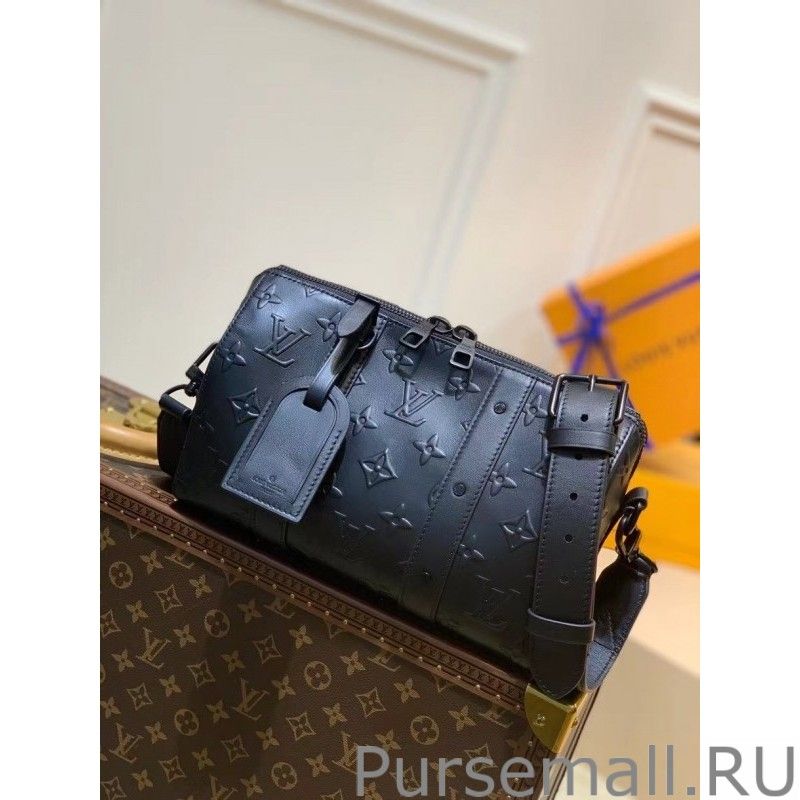 City Keepall Bag In Monogram Seal Leather M57955