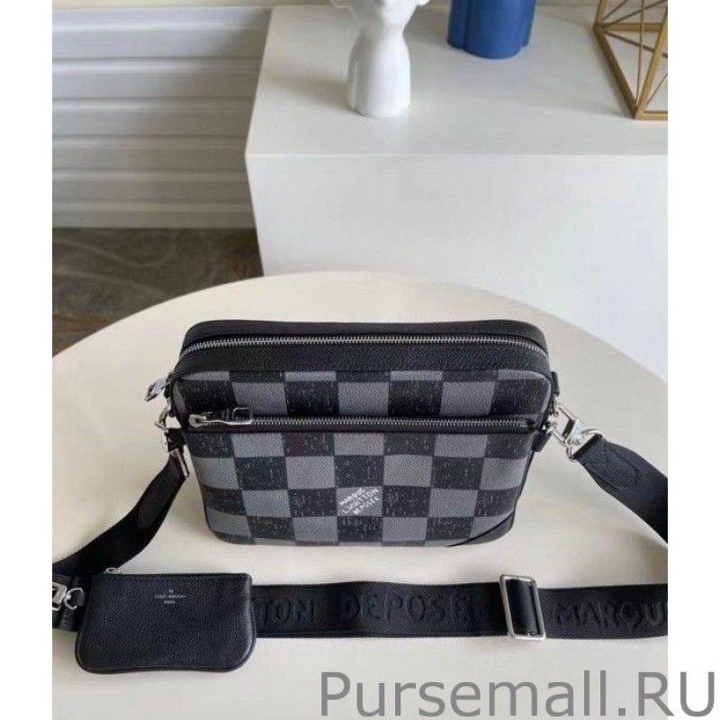 Trio Messenger Bag Damier Leather N80401