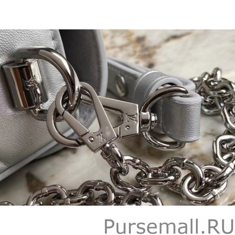 Twist PM Bag In Silver Lambskin M59031