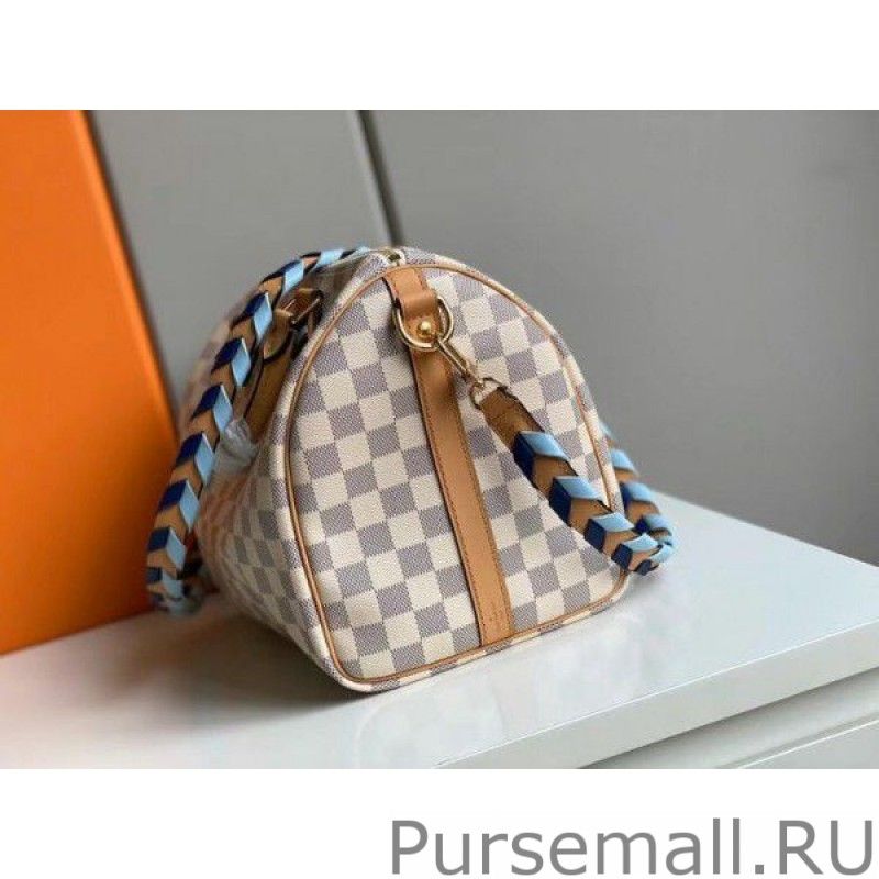 Damier Azur Speedy Bandouliee 30 With Braided Strap N50054
