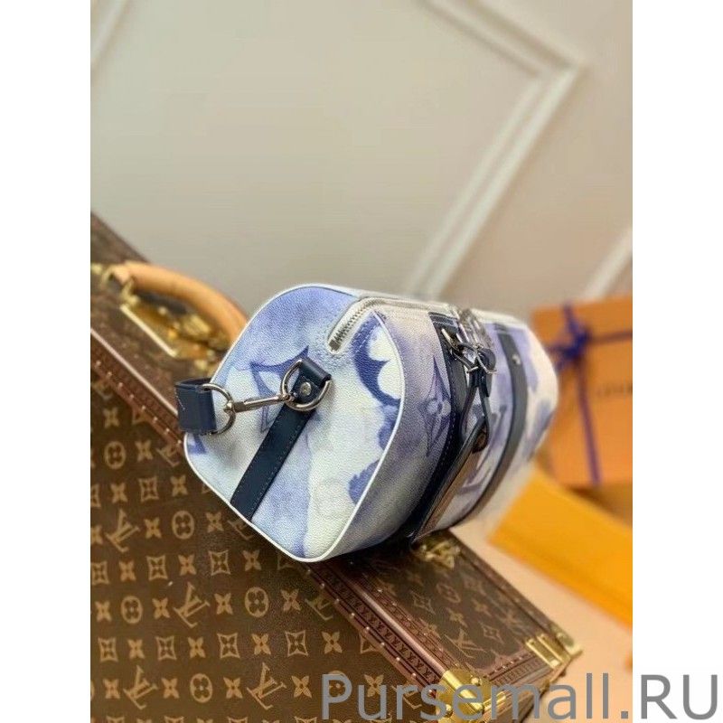 City Keepall Bag Monogram Watercolor Blue M45757