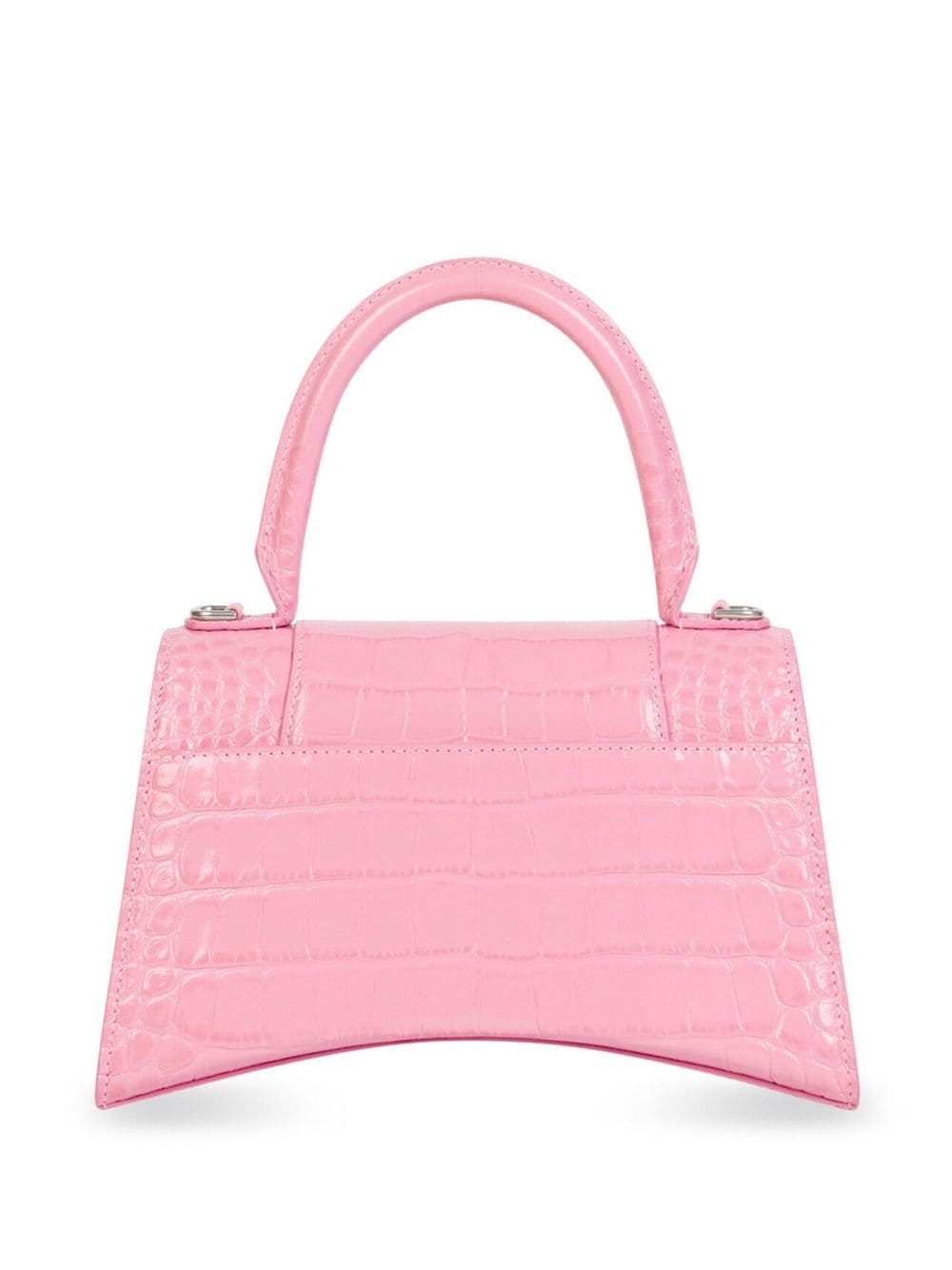 Ba*len*cia*ga hourglass crocodile-embossed small handbag