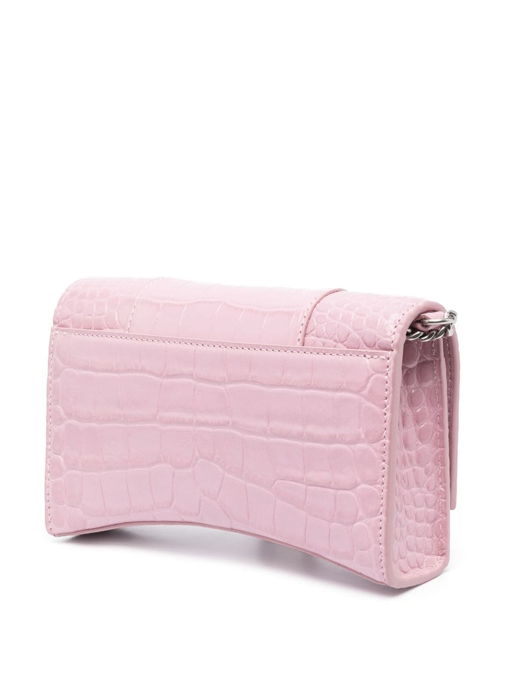 Ba*len*cia*ga hourglass crocodile-effect leather wallet