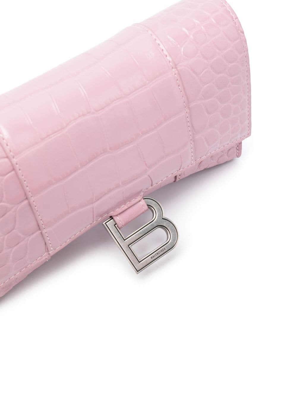 Ba*len*cia*ga hourglass crocodile-effect leather wallet