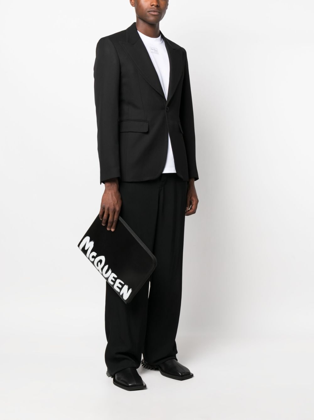 Alexander McQueen Graffiti logo-print clutch