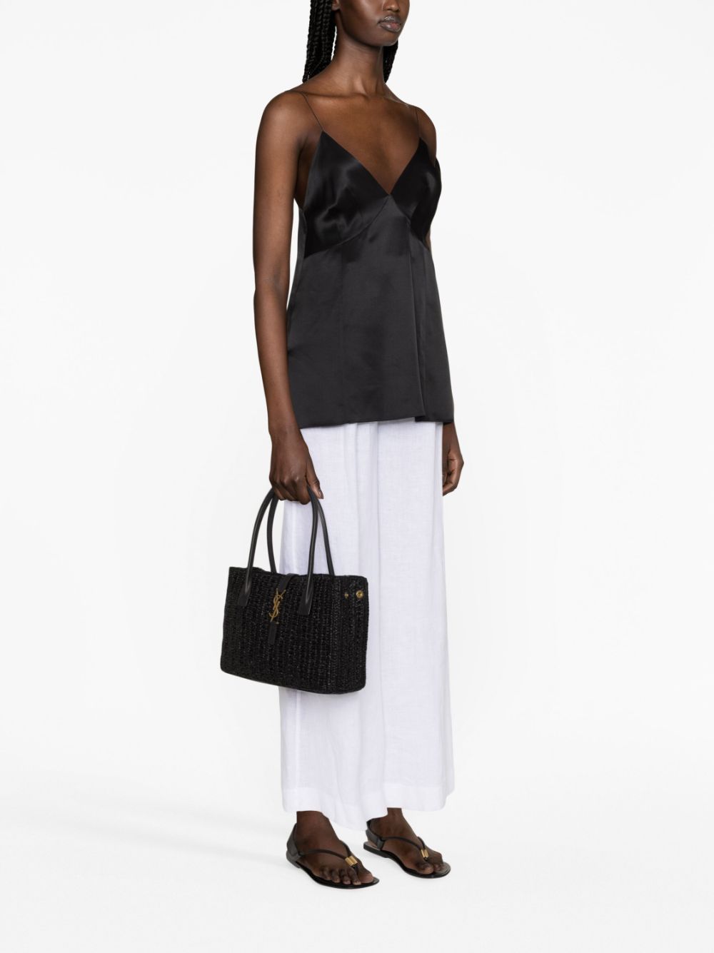 Saint Laurent Panier raffia tote bag