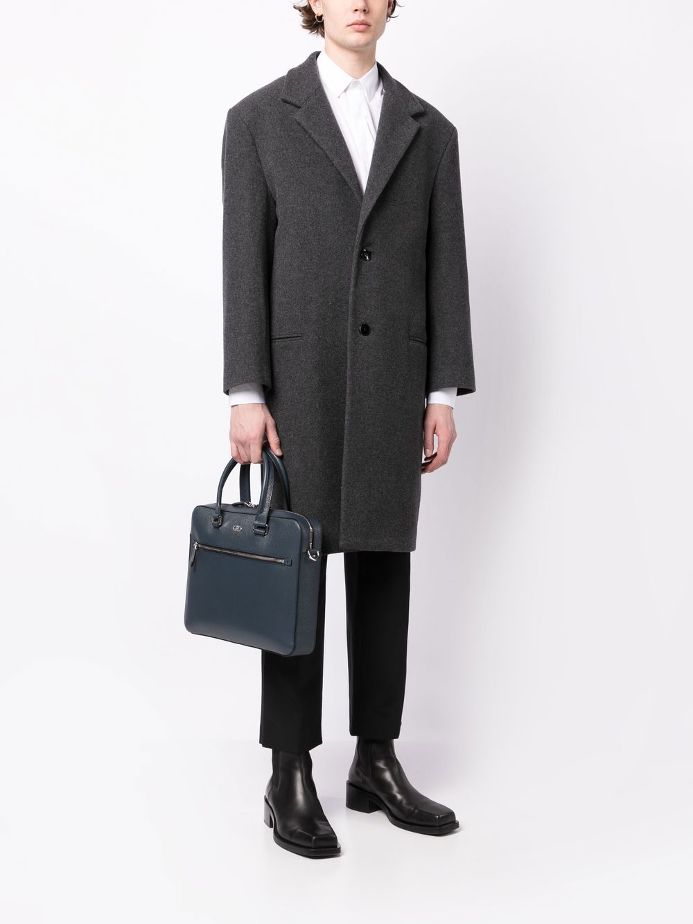 Ferragamo Gancini leather business bag