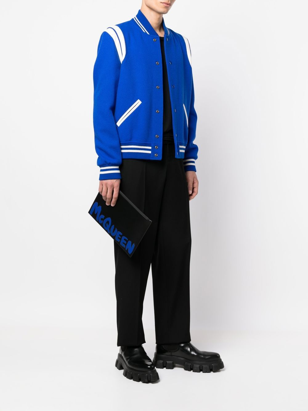 Alexander McQueen Graffiti-print leather clutch bag