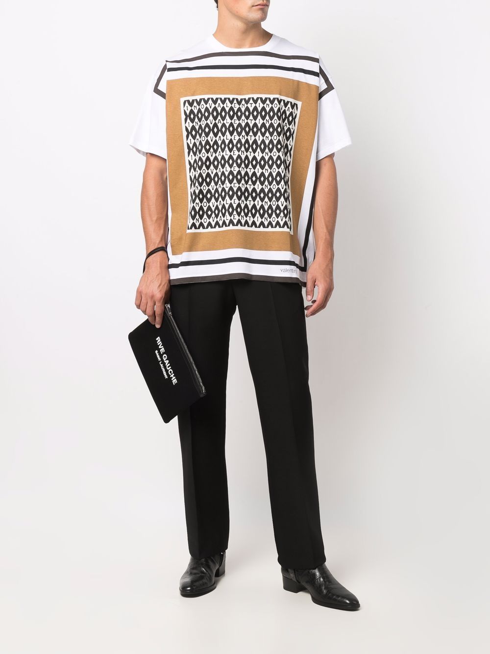 Saint Laurent Rive Gauche logo-print clutch