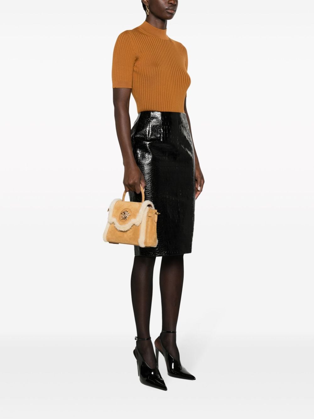 Versace La Medusa suede tote bag