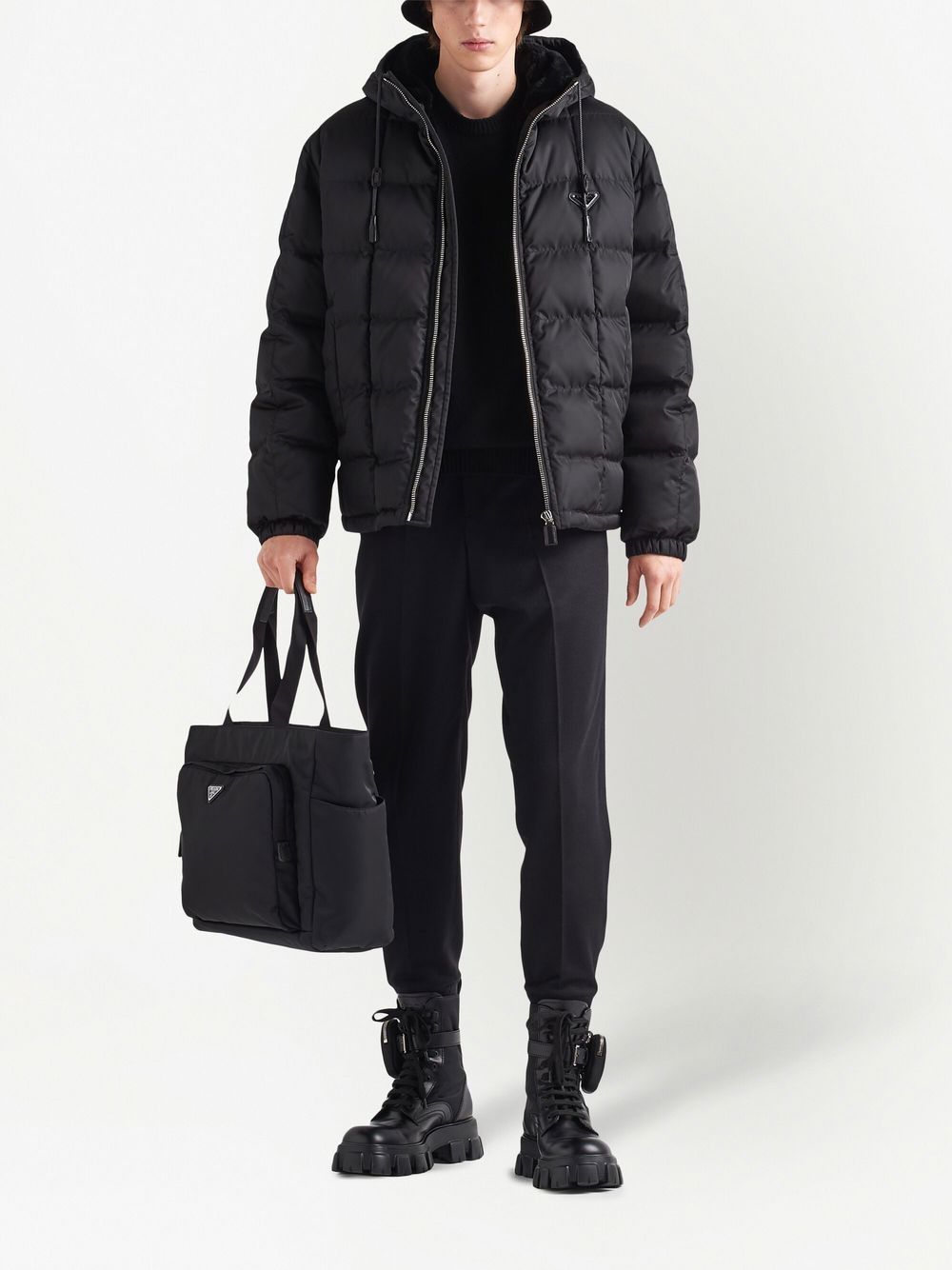 Pra*a saffiano leather recycled tote bag