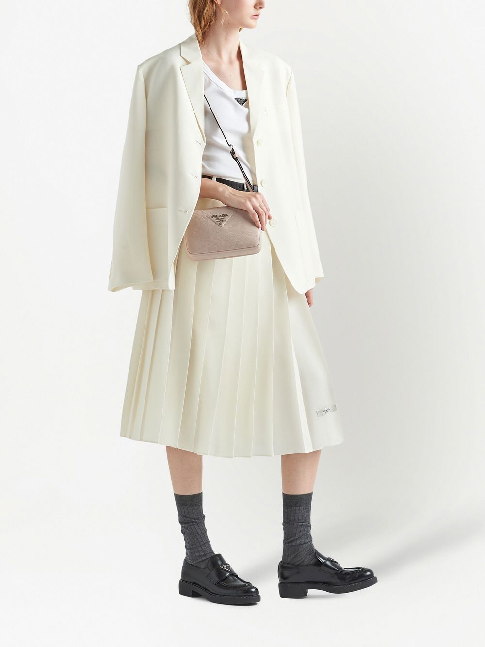 Pra*a logo-plaque leather crossbody bag