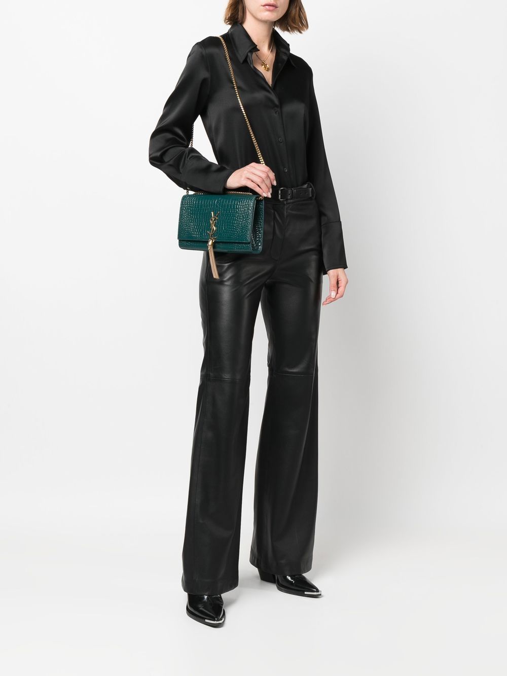 Saint Laurent logo-plaque crossbody bag