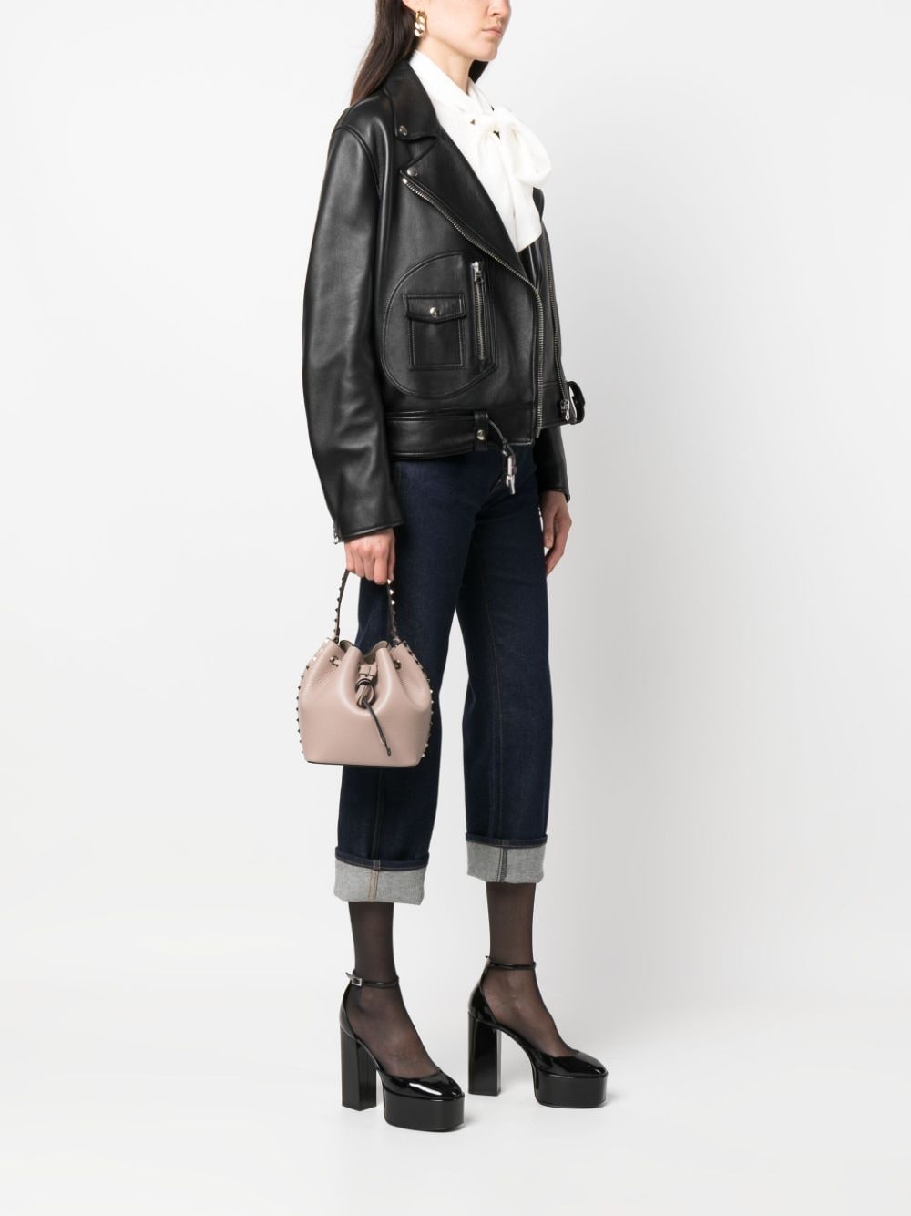 Valentino Garavani Rockstud leather bucket bag