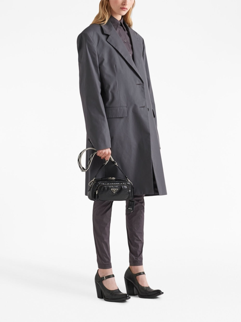 Pra*a logo-plaque shoulder bag