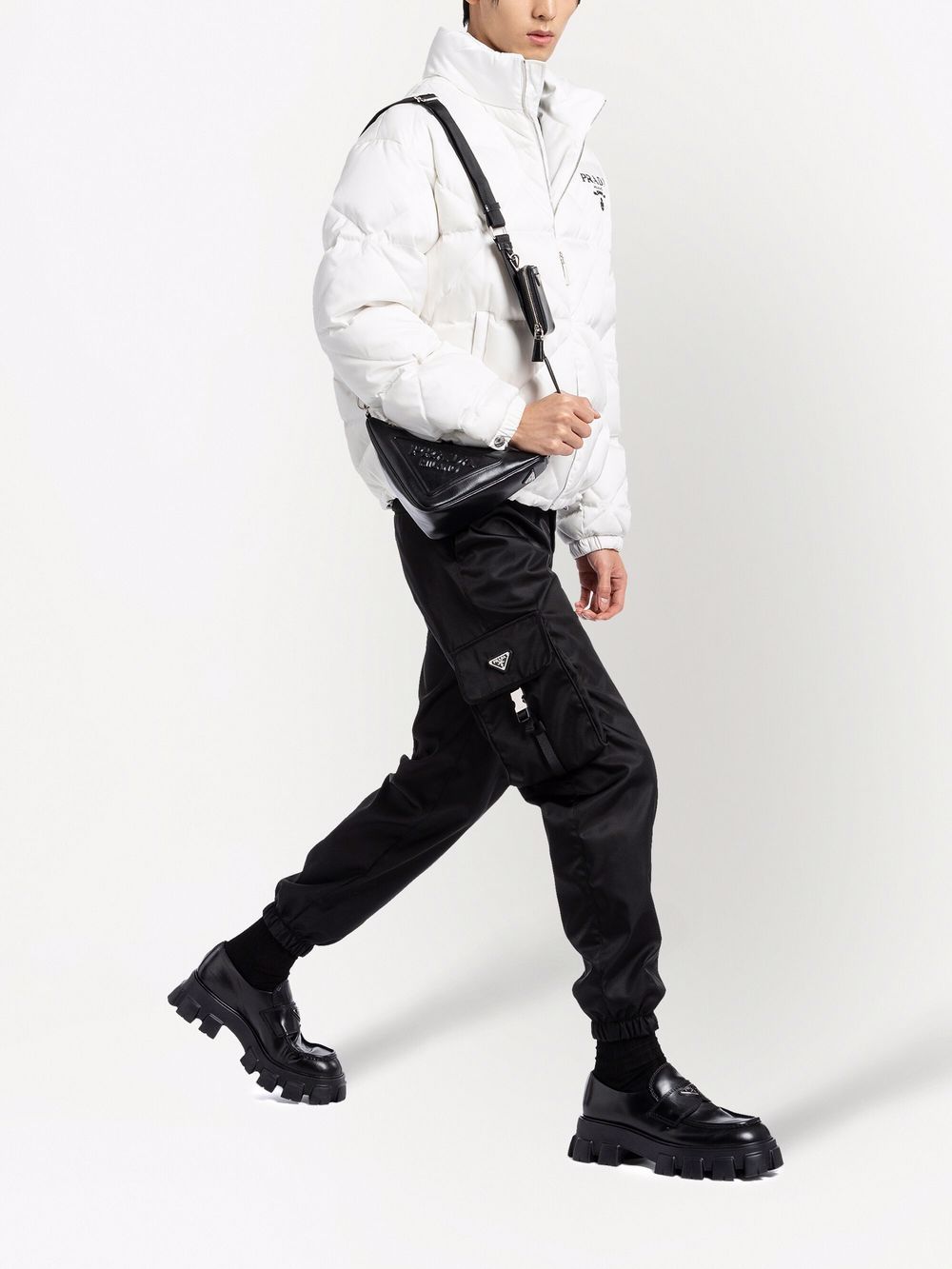 Pra*a logo plaque shoulder bag