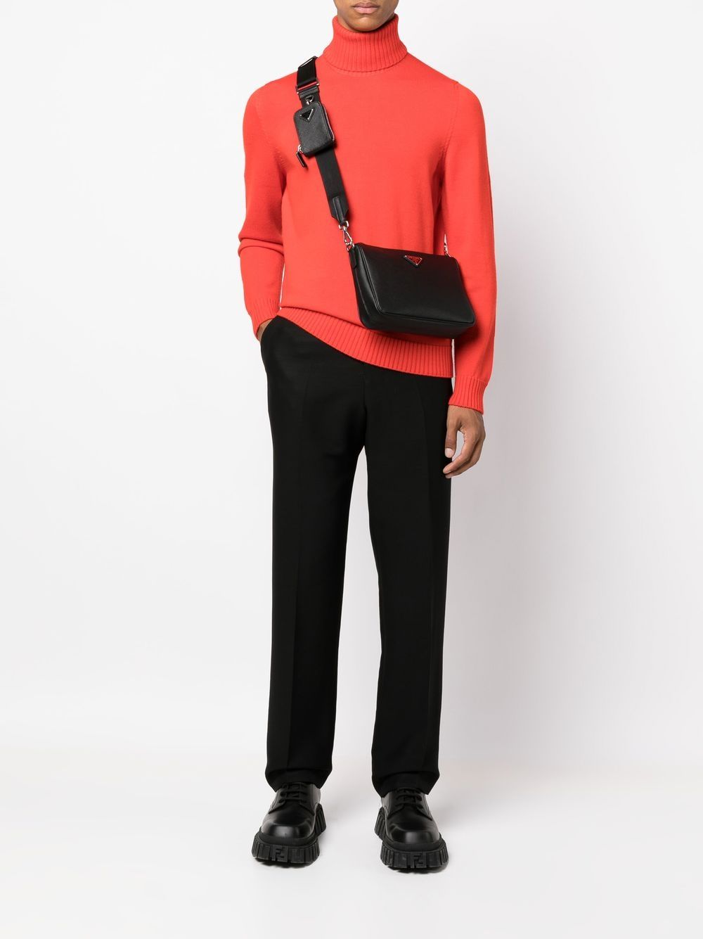 Pra*a saffiano-leather crossbody bag