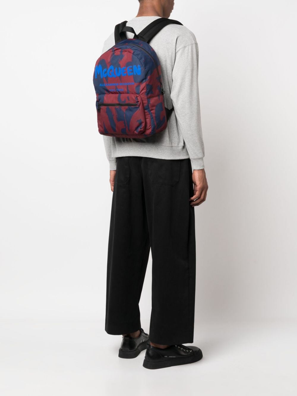Alexander McQueen graffiti logo-print backpack