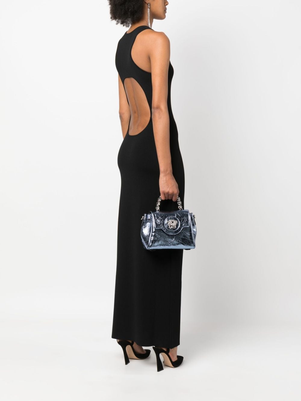 Versace small La Medusa Metallic leather tote bag