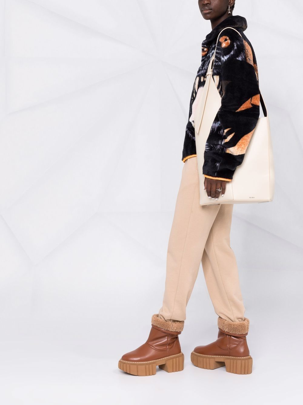 The Attico 12PM geometric leather tote bag