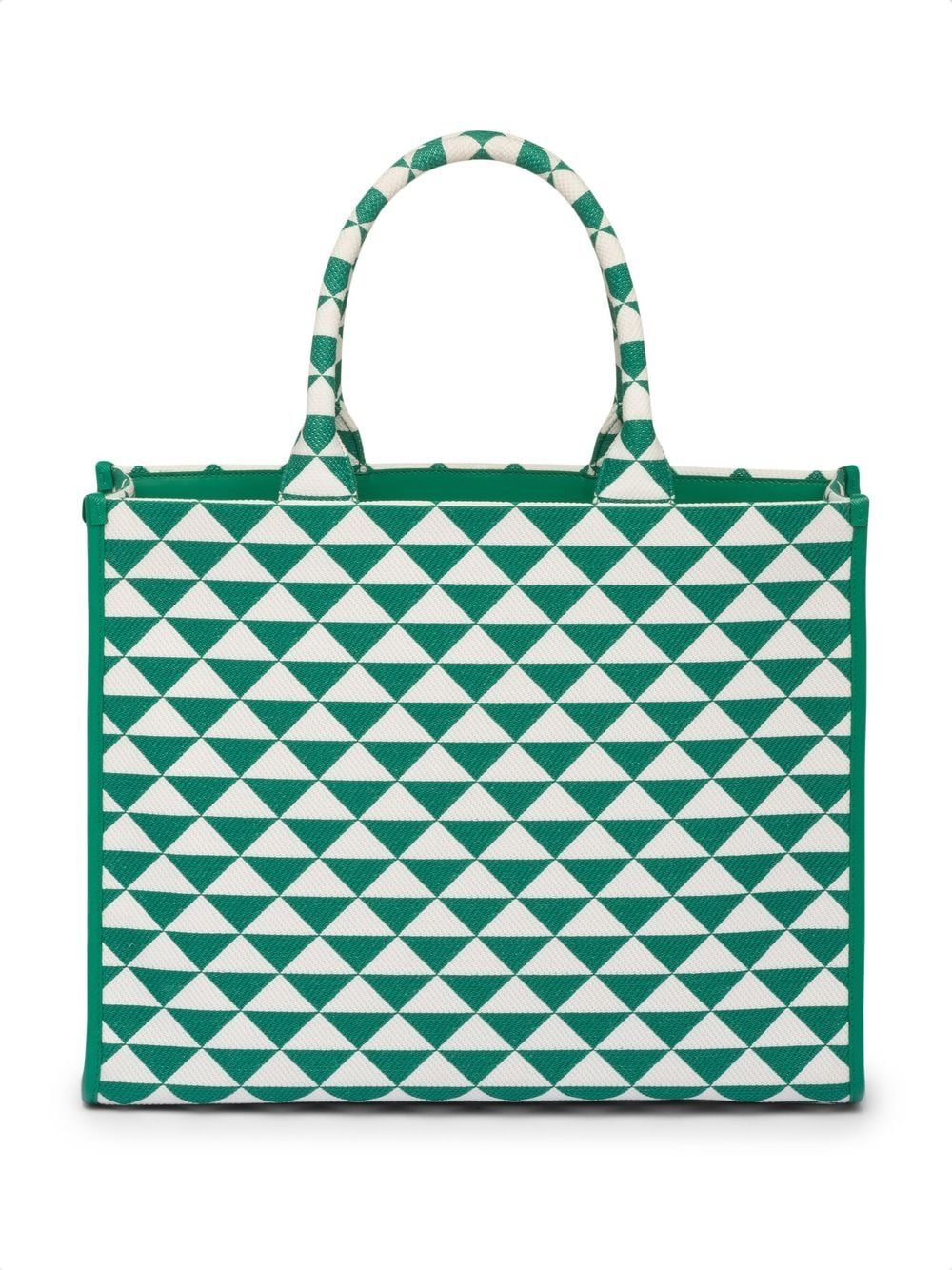 Pra*a large symbole embroidered tote bag