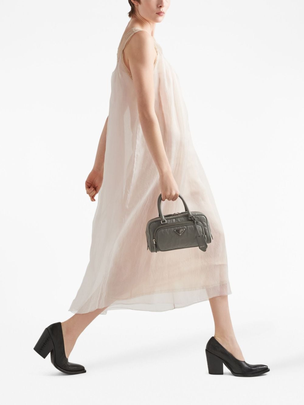 Pra*a multi-pocket leather tote bag